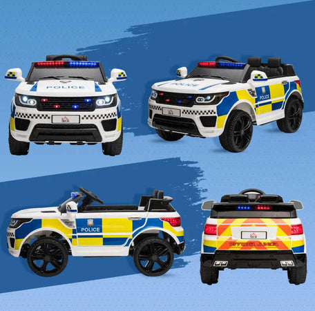 Macchina-Elettrica-per-Bambini-della-Polizia,-Batteria-12V-e-Telecomando,-Sirena-Luci-Attacco-USB-per-Musica,-110x68x52cm,-Bianco-LM2370-187V90LM2