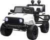 Macchina-Elettrica-per-Bambini-Jeep-Fuoristrada-con-Telecomando-e-2-Velocità,-100x65x72-cm,-Bianco-RF6370-142V91WTRF6