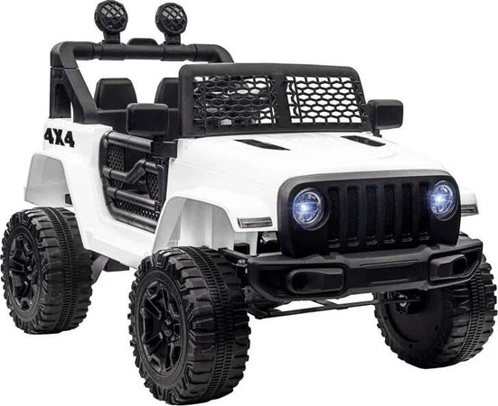 Macchina-Elettrica-per-Bambini-Jeep-Fuoristrada-con-Telecomando-e-2-Velocità,-100x65x72-cm,-Bianco-RF6370-142V91WTRF6