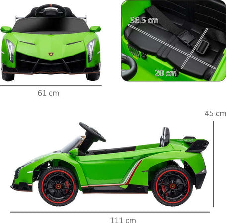 Macchina-Elettrica-per-Bambini-Lamborghini-Veneno-12V-con-Telecomando,-Età-3-6-Anni,-Verde-FG4370-279V90GNFG4