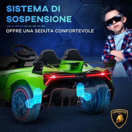 Macchina-Elettrica-per-Bambini-Lamborghini-Veneno-12V-con-Telecomando,-Età-3-6-Anni,-Verde-FG4370-279V90GNFG4