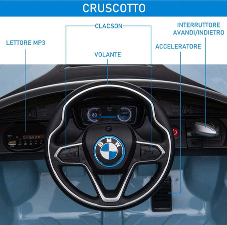 Macchinina-Elettrica-per-Bambini-BMW-I8-Coupé-6V-3-8-anni-con-2.4G-Telecomando,-Doppie-Porte,-Luci-e-Musica,-Blu-LW6370-118V90LW6