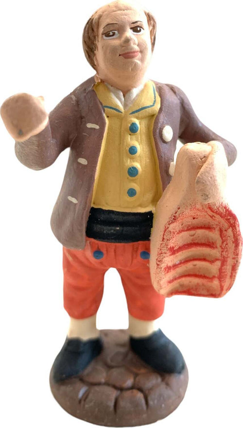 Macellaio con carne statuetta in terracotta artigianale per presepe napoletano da h 7 cm Casa e cucina/Decorazioni per interni/Addobbi e decorazioni per ricorrenze/Decorazioni natalizie/Presepi/Statuine e fondali per il presepe MagiediNatale.it - Altamura, Commerciovirtuoso.it
