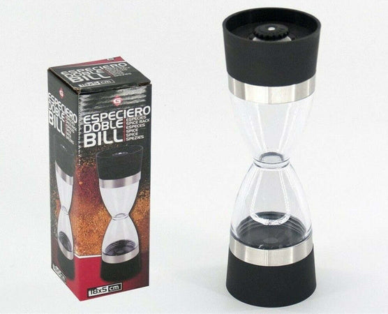 Macina Sale E Pepe Doppia Funzione 2 Dosatori In Vetro Alluminio 18x5cm Trita Casa e cucina/Organizzazione interni/Contenitori e barattoli da cucina/Dosatori e contenitori/Macinasale Trade Shop italia - Napoli, Commerciovirtuoso.it
