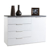 Cassettiera multiuso Mundi con 4 cassetti ed 1 anta Nero e Bianco h 82 cm