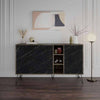 Madia Clara Bendir dark coffe 3 ante effetto marmo nero 142x35,6x83h