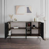 Madia Clara Bendir dark coffe 3 ante effetto marmo nero 142x35,6x83h