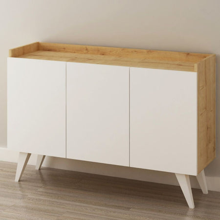 Madia Cok 3 ante rovere e bianco 120