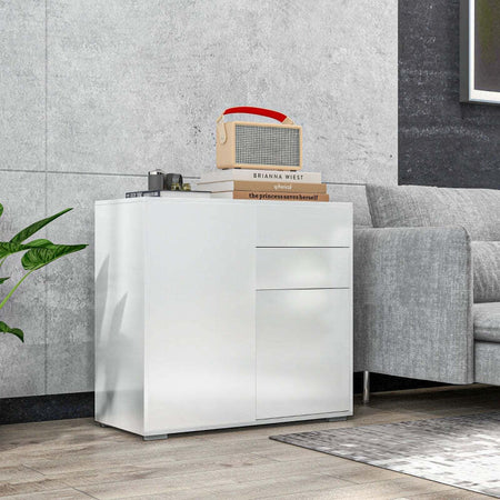 madia-Credenza-Moderna-con-2-Armadietti-e-2-Cassetti-con-Apertura-a-Pressione,-79x36x74cm,-Bianco-Lucido-F838-075V80WTA