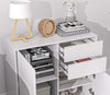 madia-Credenza-Moderna-con-2-Armadietti-e-2-Cassetti-con-Apertura-a-Pressione,-79x36x74cm,-Bianco-Lucido-F838-075V80WTA