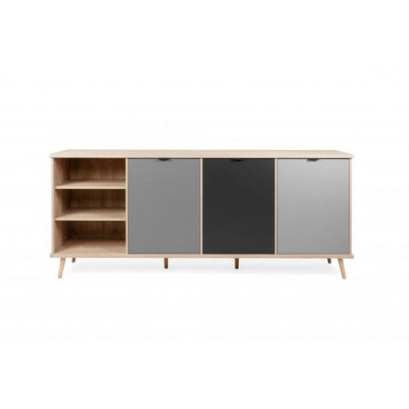 Madia Epik 56 rovere antracite grigio 3 ante vano a giorno