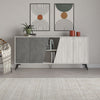 Madia Fiona 180 cm. con 2 ante bianco vintage e due ante retro grey