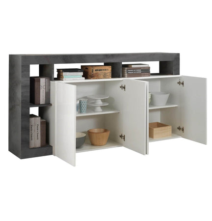 Madia Mogol 4 ante bianco lucido ossido 184x42x93H