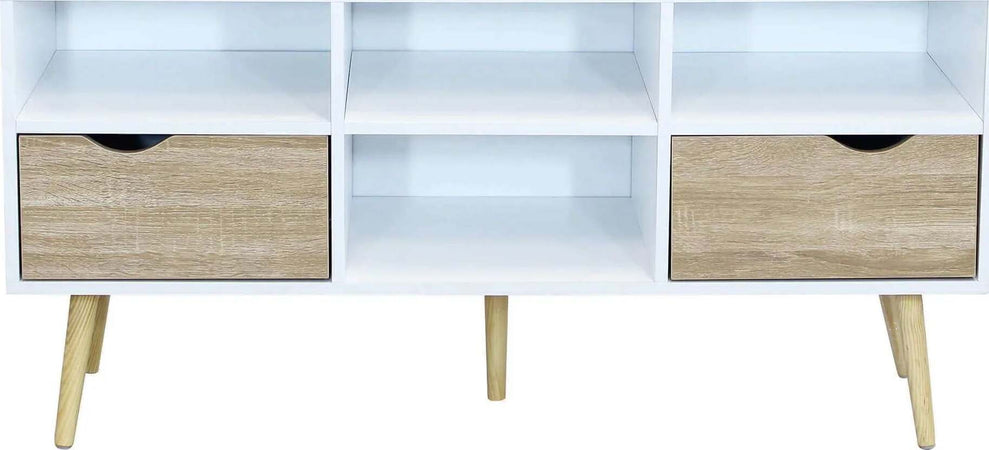 Madia porta TV con 2 cassetti e mensole, mobile basso guide in metallo h 58 cm Casa e cucina/Arredamento/Soggiorno/Pareti attrezzate Decor Space - Altamura, Commerciovirtuoso.it