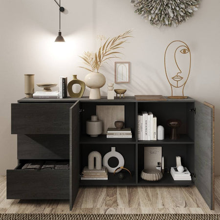 Madia Sabry 2 ante 3 cassetti titanio rovere mercure