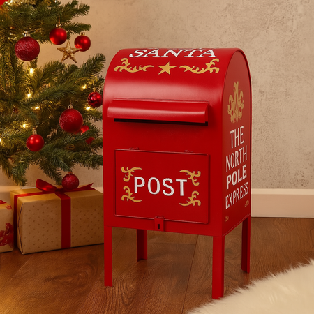 Cassetta postale per lettere colore rosso decorazione natalizia