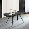 Tavolo Arcturus con gambe in ferro e piano in ceramica, design moderno, 160/240 x 110 x h 75 cm