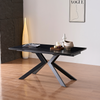Tavolo Pollux con gambe in ferro e piano in pietra sinterizzata 160/240 x 110 x h 75 cm