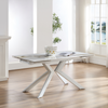 Tavolo Pollux con gambe in ferro e piano in pietra sinterizzata 160/240 x 110 x h 75 cm