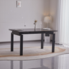 Tavolo Antares con gambe in metallo e piano in marmo, design moderno, 140/200 x 90 x h 76 cm