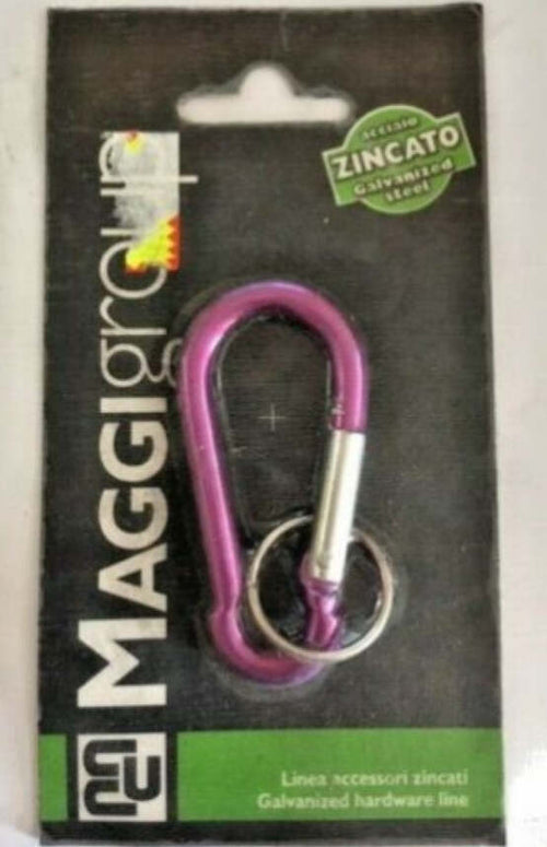 MAGGI-GROUP---MOSCHETTONE-IN-ALLUMINIO-A-PERA-COLORATO-7MM-CON-ANELLO-PORTACHIAVI---COLORE-VIOLA
