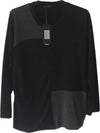 art. ma03868maglia girocollo da donna nera e grigia per signora elegante maglia donna a girocollo CLARA BARONI Maglieria donna L'Orchidea - Siderno, Commerciovirtuoso.it