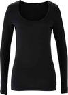 Maglia Donna Manica Lunga Nera Scollo Rotondo Made in Italy Maniche Lunghe Aderente non Segna Maglietta per Lei T-shirt art. ir/md/43 Maglia donna L'Orchidea - Siderno, Commerciovirtuoso.it