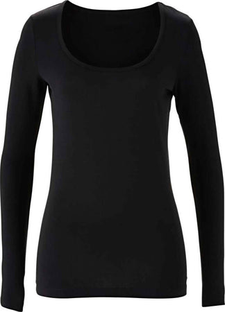 Maglia Donna Manica Lunga Nera Scollo Rotondo Made in Italy Maniche Lunghe Aderente non Segna Maglietta per Lei T-shirt art. ir/md/43 Maglia donna L'Orchidea - Siderno, Commerciovirtuoso.it