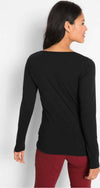 Maglia Donna Manica Lunga Nera Scollo Rotondo Made in Italy Maniche Lunghe Aderente non Segna Maglietta per Lei T-shirt art. ir/md/43 Maglia donna L'Orchidea - Siderno, Commerciovirtuoso.it