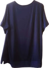 ART. 731347 Maglia Donna Maniche Corte Girocollo Maglietta Made in Italy Estiva Blu Fantasia T-Shirt Larga ART.731347 maglia donna L'Orchidea - Siderno, Commerciovirtuoso.it