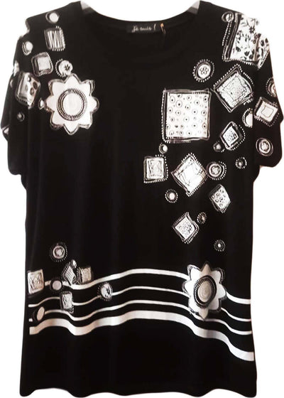 Maglia Donna Maniche Corte T-Shirt Signora Estiva Mezze Maniche Maglietta Maniche Corte Signora Fantasia ART. 116852 maglia donna L'Orchidea - Siderno, Commerciovirtuoso.it