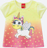 Maglia Estiva Bambina Gialla Stampa Unicorno T-shirt Bimba Mezze Maniche Gialla e Rosa in Cotone Maglietta Estate T-SHIRT Piccole Canaglie - Tropea, Commerciovirtuoso.it