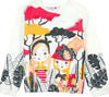 Maglia Estiva Bimba Bianca Stampa Multi Color Maglietta Maniche Lunghe Bambina Girocollo 100% Cotone Fashion Girl t-shirt bambina/ragazza Piccole Canaglie - Tropea, Commerciovirtuoso.it