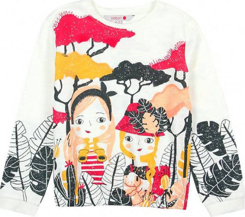 Maglia Estiva Bimba Bianca Stampa Multi Color Maglietta Maniche Lunghe Bambina Girocollo 100% Cotone Fashion Girl t-shirt bambina/ragazza Piccole Canaglie - Tropea, Commerciovirtuoso.it
