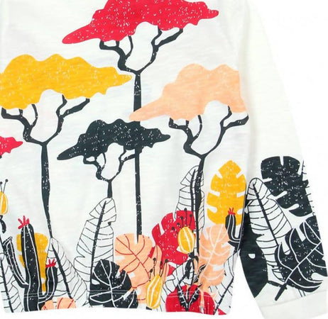 Maglia Estiva Bimba Bianca Stampa Multi Color Maglietta Maniche Lunghe Bambina Girocollo 100% Cotone Fashion Girl t-shirt bambina/ragazza Piccole Canaglie - Tropea, Commerciovirtuoso.it