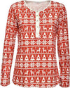 Maglia Pigiama Donna Verdissima Maglia Girocllo E Maniche Lunghe Rossa Fantasia Scollo Rotondo Con Bottoni Maglia Pigiama in Tessuto 100% Cotone Moda/Donna/Abbigliamento/Abbigliamento da notte lingerie e intimo/Pigiami e camicie da notte/Maglie pigiama You Store - Messina, Commerciovirtuoso.it