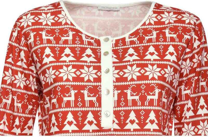 Maglia Pigiama Donna Verdissima Maglia Girocllo E Maniche Lunghe Rossa Fantasia Scollo Rotondo Con Bottoni Maglia Pigiama in Tessuto 100% Cotone Moda/Donna/Abbigliamento/Abbigliamento da notte lingerie e intimo/Pigiami e camicie da notte/Maglie pigiama You Store - Messina, Commerciovirtuoso.it
