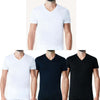 Maglia-T-shirt-Da-Uomo-Intima-Manica-Corta-Scollo-A-V-100%-Cotone-Colore-Nero