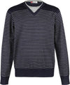 Maglia uomo girocollo Aqv acquaviva a righe blu grigio art. av 200 maglia girocollo L'Orchidea - Siderno, Commerciovirtuoso.it
