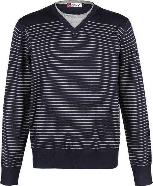 Maglia uomo girocollo Aqv acquaviva a righe blu grigio art. av 200 maglia girocollo L'Orchidea - Siderno, Commerciovirtuoso.it