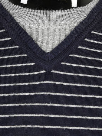 Maglia uomo girocollo Aqv acquaviva a righe blu grigio art. av 200 maglia girocollo L'Orchidea - Siderno, Commerciovirtuoso.it