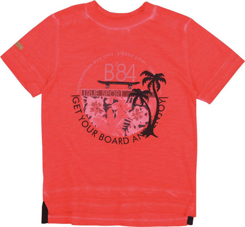 Maglietta Bambino Rossa 100% Cotone Mezze Maniche Estiva Stampata Maglia Maniche Corte Girocollo Bimbo Red Estate casual t-shirt bambino/ragazzo Piccole Canaglie - Tropea, Commerciovirtuoso.it
