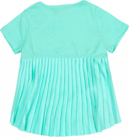 Maglietta Bimba Azzurra Estiva Mezze Maniche Girocollo Top Estate Bambina Casual Turchese Plissettato Sul Retro t-shirt baby femmina Piccole Canaglie - Tropea, Commerciovirtuoso.it