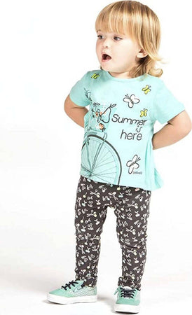Maglietta Bimba Azzurra Estiva Mezze Maniche Girocollo Top Estate Bambina Casual Turchese Plissettato Sul Retro t-shirt baby femmina Piccole Canaglie - Tropea, Commerciovirtuoso.it