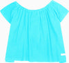 Maglietta Bimba in Cotone Azzurra Top Bambina Estivo in Cotone Scollo a Barchetta Maglia Azzurro Chiaro Bimba camicia bambina/ragazza Piccole Canaglie - Tropea, Commerciovirtuoso.it