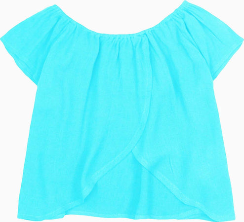 Maglietta Bimba in Cotone Azzurra Top Bambina Estivo in Cotone Scollo a Barchetta Maglia Azzurro Chiaro Bimba camicia bambina/ragazza Piccole Canaglie - Tropea, Commerciovirtuoso.it