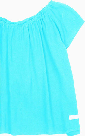 Maglietta Bimba in Cotone Azzurra Top Bambina Estivo in Cotone Scollo a Barchetta Maglia Azzurro Chiaro Bimba camicia bambina/ragazza Piccole Canaglie - Tropea, Commerciovirtuoso.it