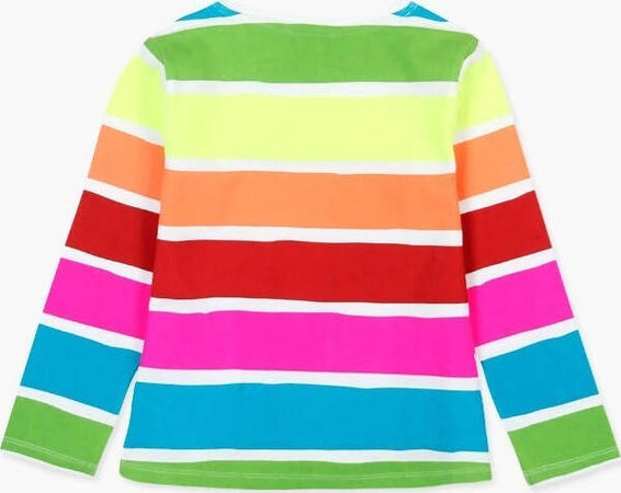 Maglietta Estiva Bimba Multi Color Tucani Maniche Lunghe Girocollo Maglia Estate Leggera Righe Colorata Fluo Bambina Pappagalli e Righe t-shirt bambina/ragazza Piccole Canaglie - Tropea, Commerciovirtuoso.it