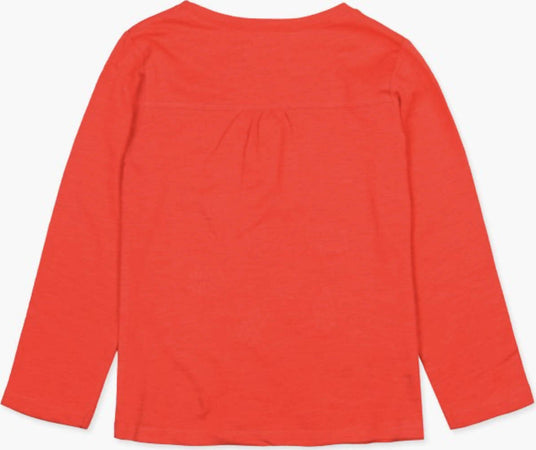 Maglietta Maniche Lunghe Girocollo Bambina Arancio Corallo Stampa B Floreale Maglia Estiva Bimba Leggera in Cotone Arancione Rossa t-shirt bambina/ragazza Piccole Canaglie - Tropea, Commerciovirtuoso.it