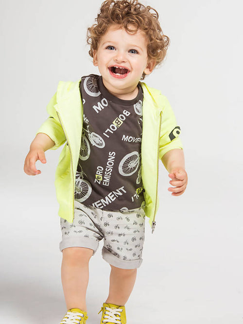 Maglietta mezze Maniche Estiva Bambino 100% Cotone Maglia Stampa Fluo Riflettente Multi Colore Biciclette T-Shirt Bimbo Colorate Estate Girocollo Maniche Corte t-shirt baby maschio Piccole Canaglie - Tropea, Commerciovirtuoso.it